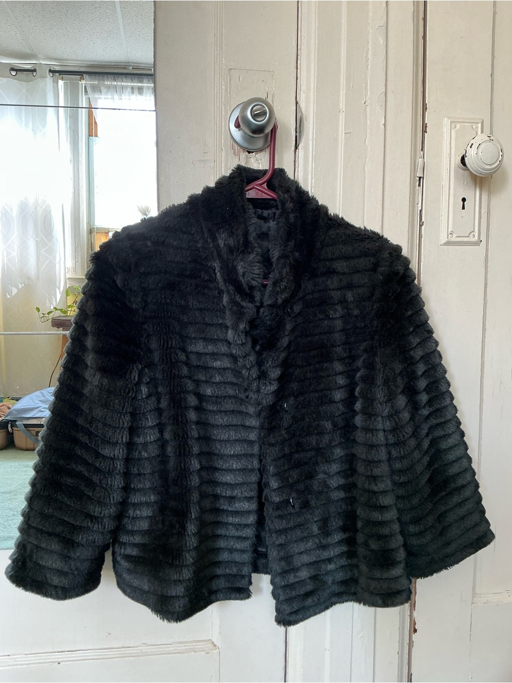Express Black Faux Fur Teddy Jacket